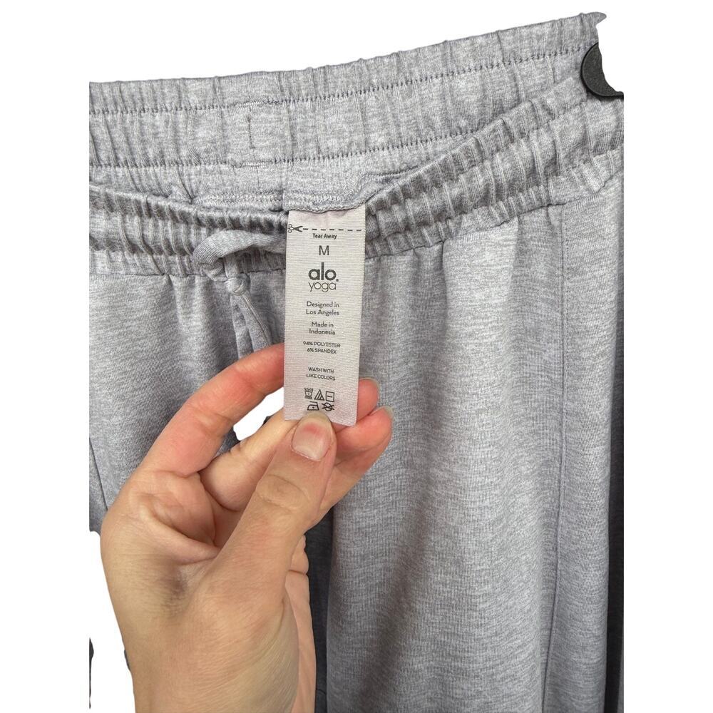 Alo Yoga Men's Medium Drop Crotch Harem Jogger Pants Heather Gray Zipper Pockets - Picture 5 of 7